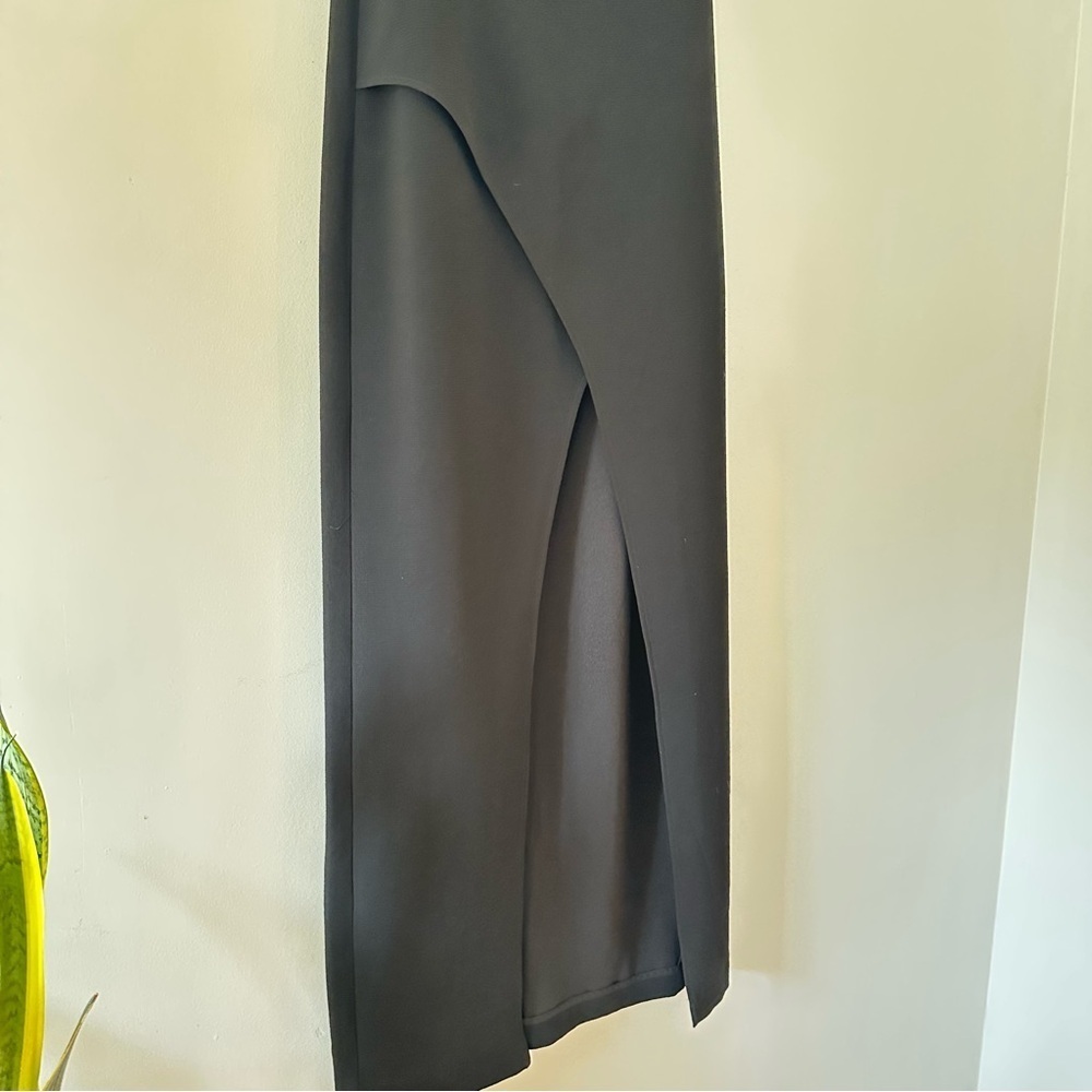 BCBG MAXAZRIA Kauri Gown Black One Shoulder Cutout Maxi Dress w/ Slit Size 2 - Picture 2 of 11